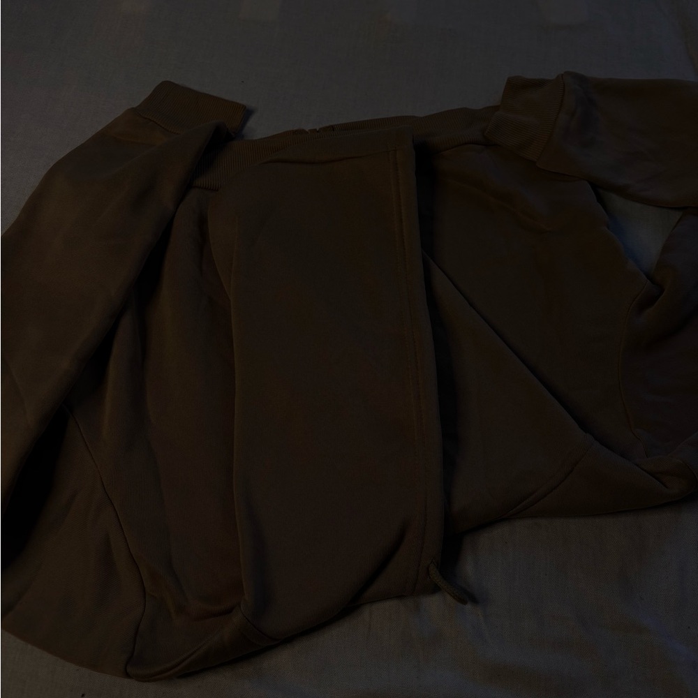 SHEIN Chocolate Brown Zip-Up Hoodie